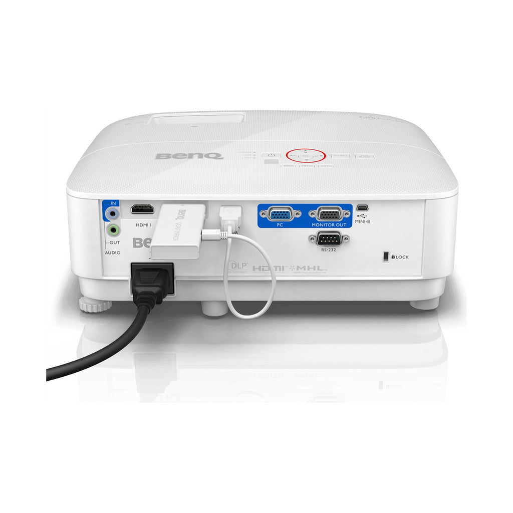 BenQ TH671ST rear panel with cables connected