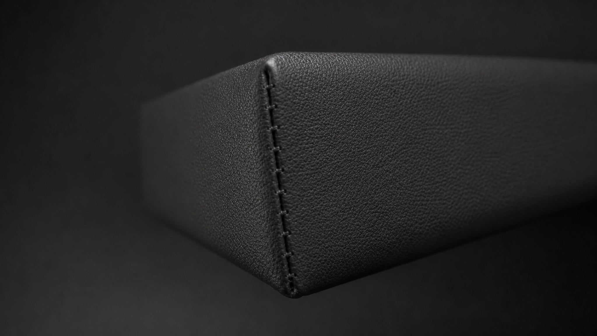 Stitched corner detail of a padding panel