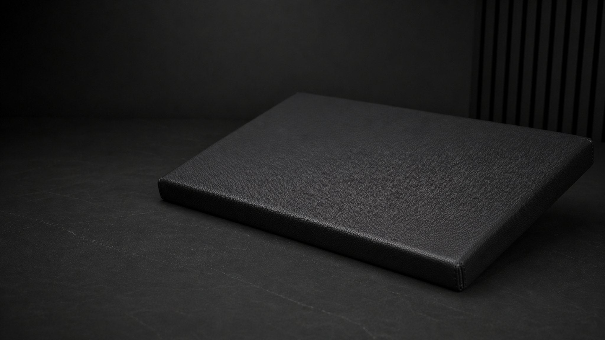 Custom padding panel, black leather look finish