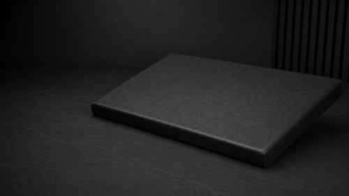 Custom padding panel, black leather look finish