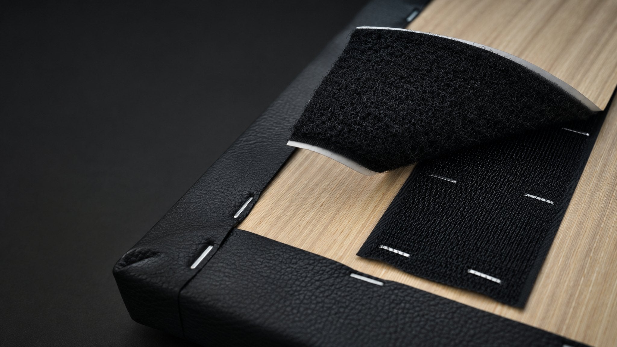 Hook and loop mounting strips for impact padding panels